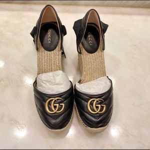 Gucci Wedges - Leather Platform Espadrille